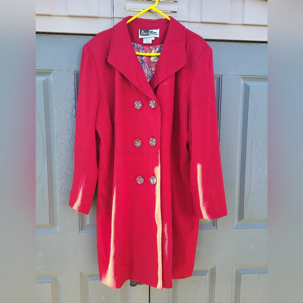 "Scarlet Beauty" Red Trench BEN MARC INTERNATIONAL Coat